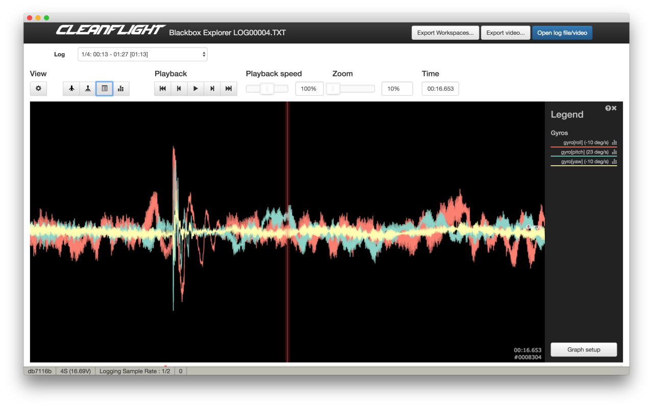 Detecting Cleanflight PID tuning issues with Blackbox: gyro noise