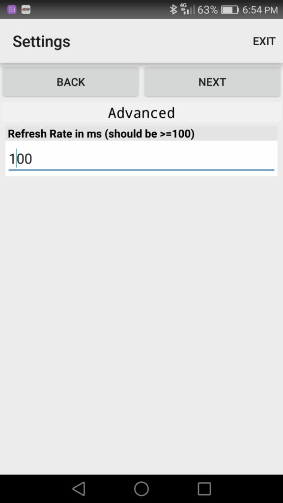 Configure refresh rate