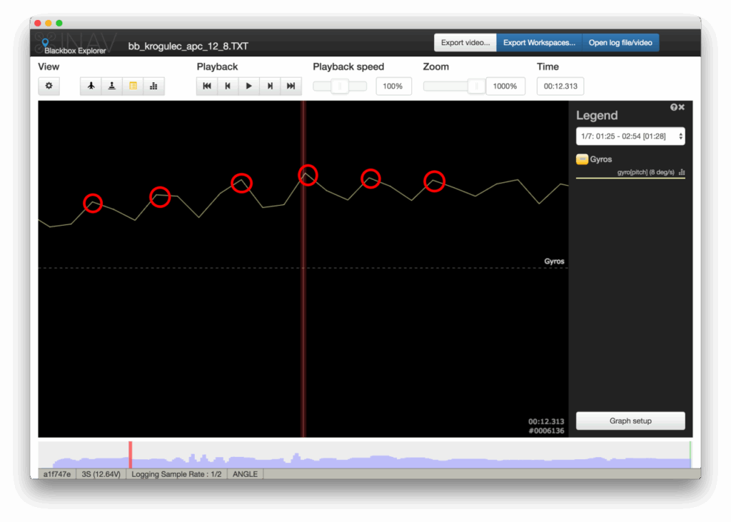 Find trace apexes and note timestamps of each one