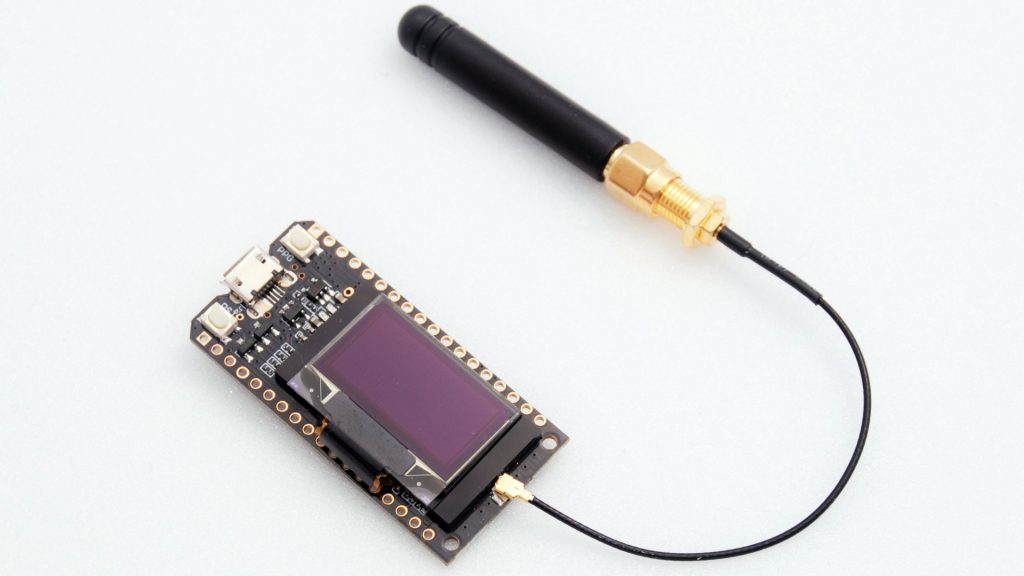 ESP32 development board with OLED display and LoRa radio