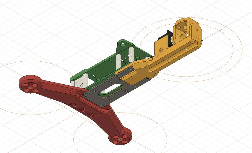 bottom view of the tricopter design