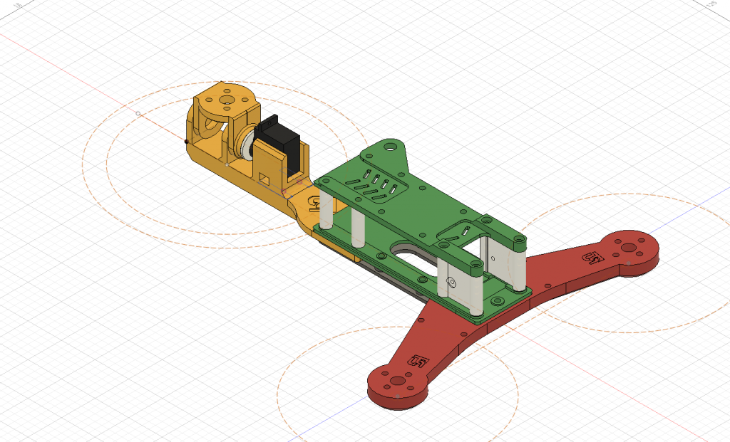 top front view of the tricopter