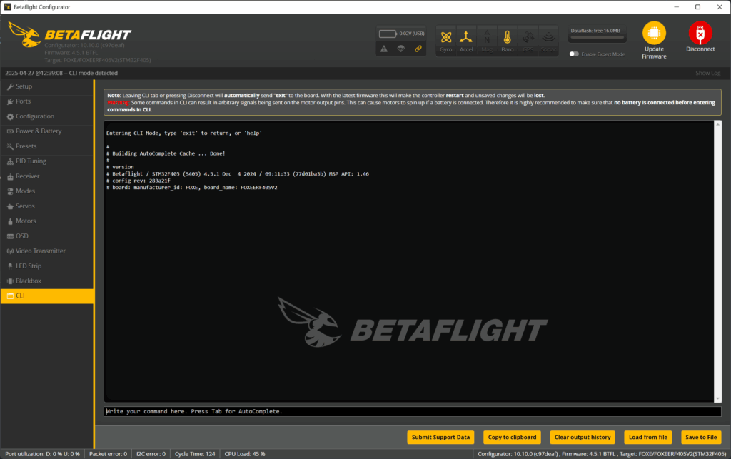 Configurator CLI version command