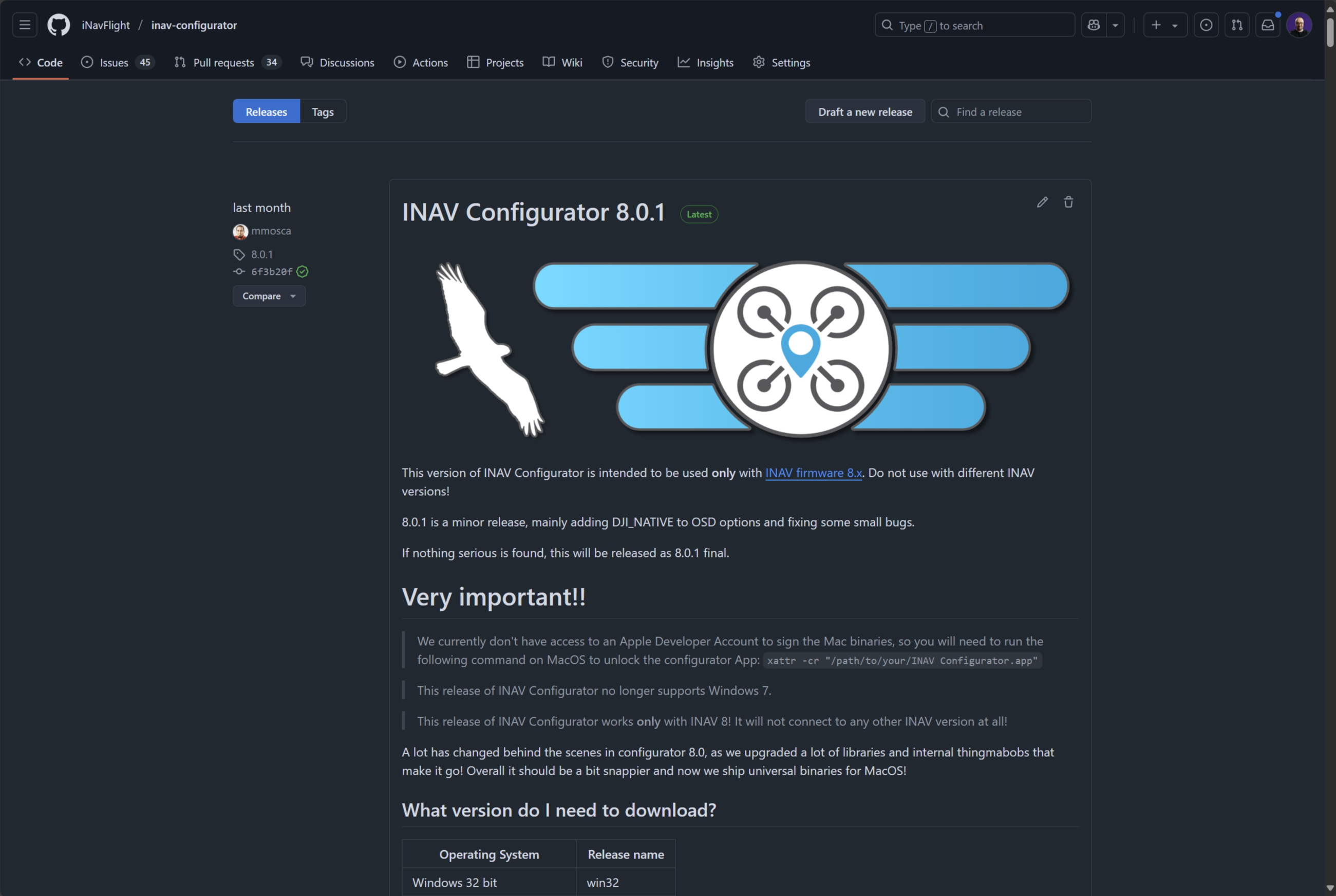 INAV Configurator release page